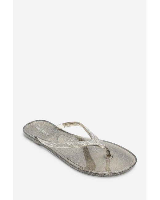 Where's That From White Wheres Giuliana Glitter Toe Post Flip Flops