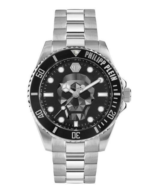 Philipp Plein The $kull Diver Horloge Zilverkleurig Pwoaa0522 in het Metallic voor heren