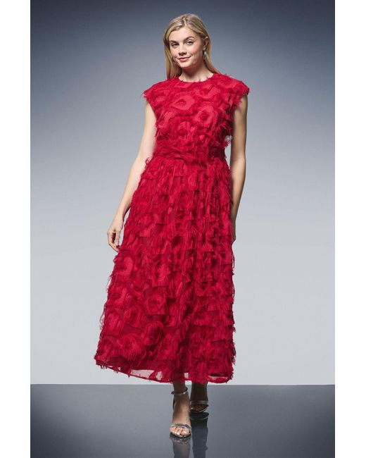 PRINCIPLES Fit & Flare Textured Jacquard Midi Dress
