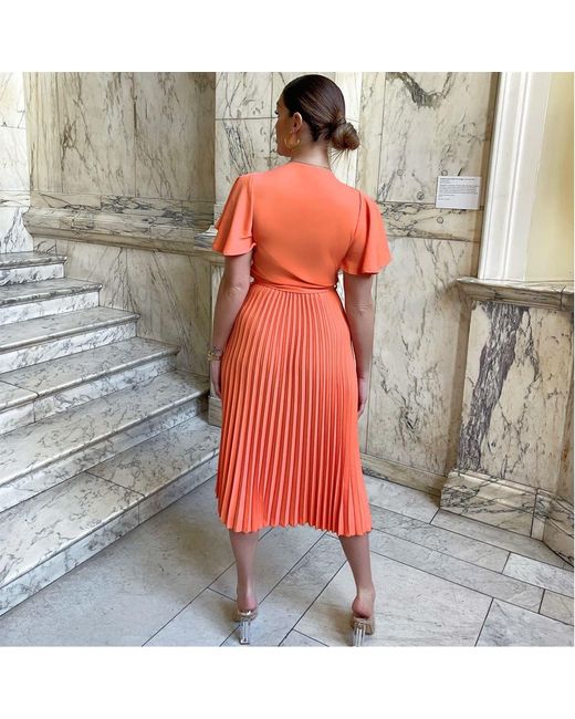 AX Paris Red Midi Dress With Tie Waist