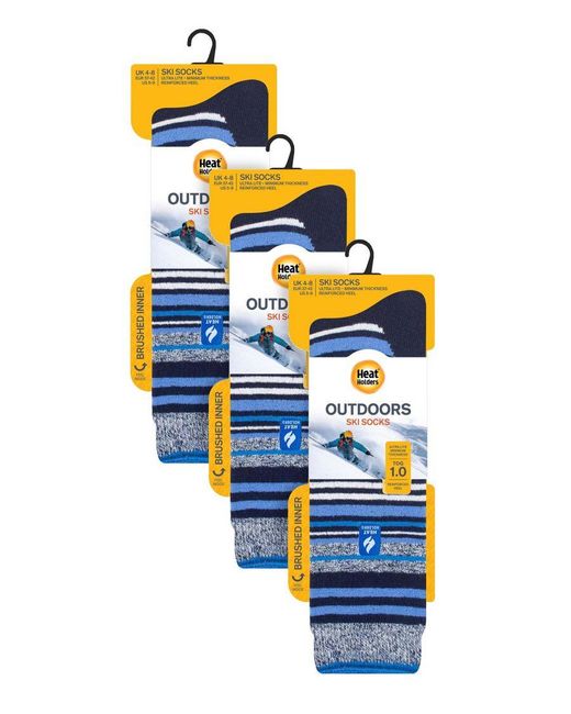 Heat Holders Blue 3 Pair Multipack Ultra Lite Ladies Ski Socks