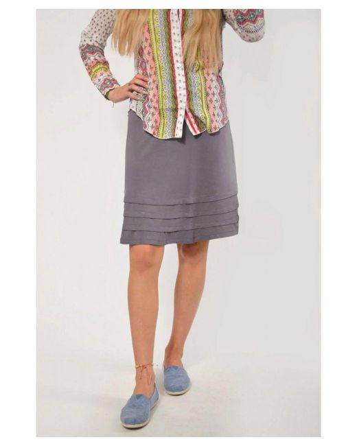 Secret Label Gray Stuff Wide Tuck Border Skirt Viscose