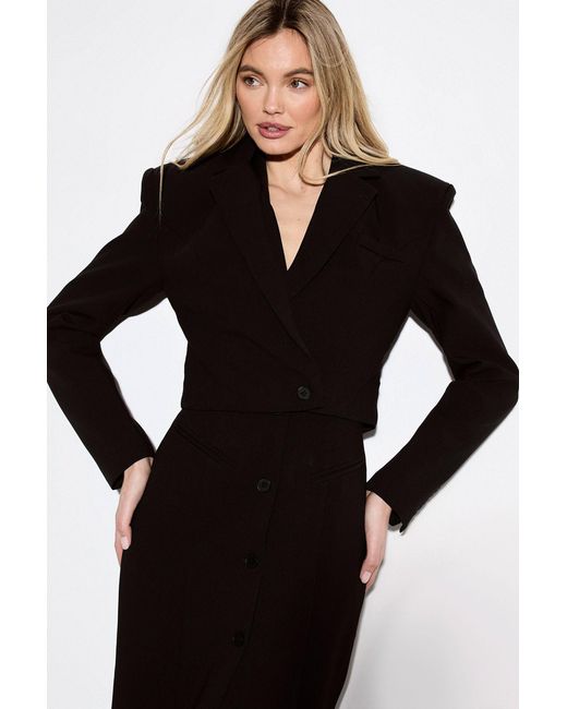 MissPap Black Premium Pleat Back Blazer