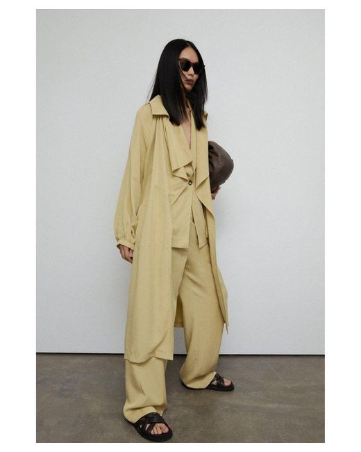 Warehouse Multicolor Drawcord Waist Duster Jacket