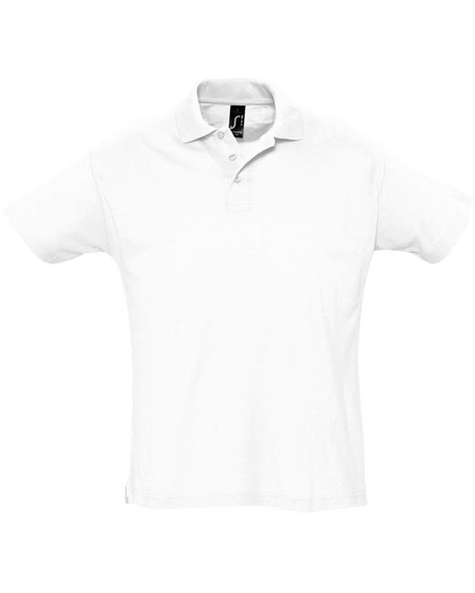 Sol's White Summer Ii Pique Short Sleeve Polo Shirt Cotton for men