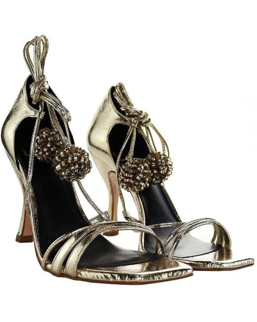 Ted Baker Metallic Hilaray Pom Pom Sandals
