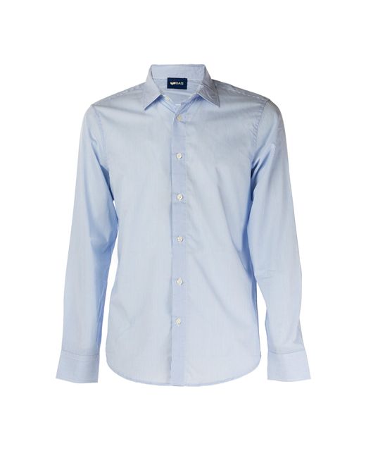 Gas Overhemd Met Lange Mouwen Model Kin in het Blue voor heren