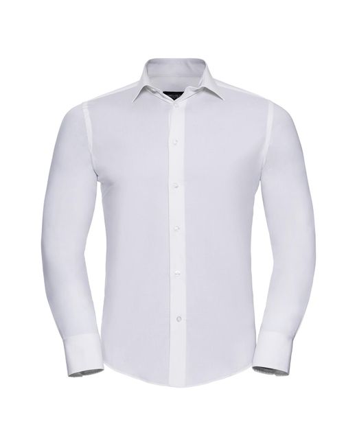 Russell Blue Collection Easy-Care Fitted Long-Sleeved Shirt for men
