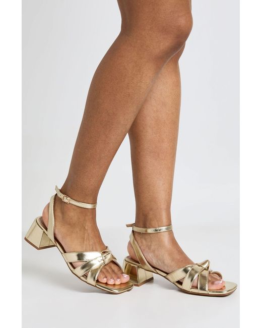 Boohoo Metallic Wide Fit Weave 2 Part Heels
