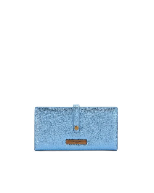 Kurt Geiger Blue Leather Carnaby Sm 2 Zip Wallet