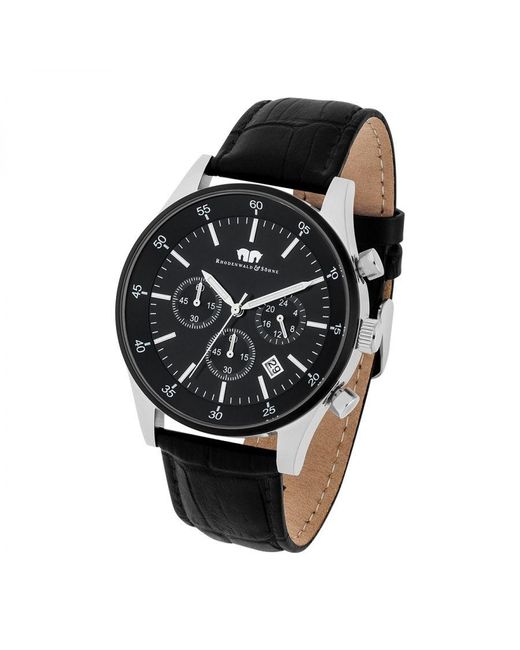 Rhodenwald & Söhne Black Stainless Steel Watch 45,0Mm for men