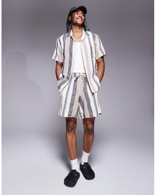 South Beach Multicolor Textured Short Sleeve Shirt for men
