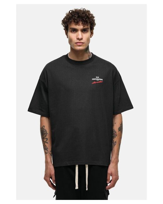 Good For Nothing Black Oversized Cotton Printed Short Sleeve T-Shirt for men
