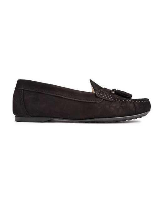 Barbour Black Classic Boat Shoes Leather