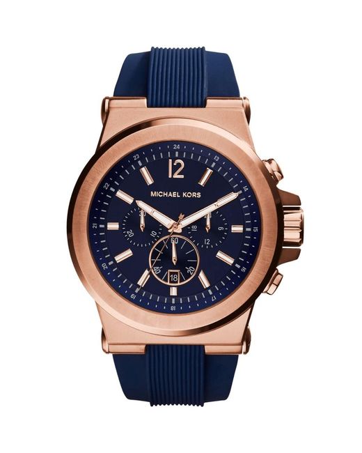 【希少】値下！Michael Kors Dylan シリコン時計 MK8295 Michael Kors Mk8295 Dylan Chronograph Dial 49Mm Watch in Blue for
