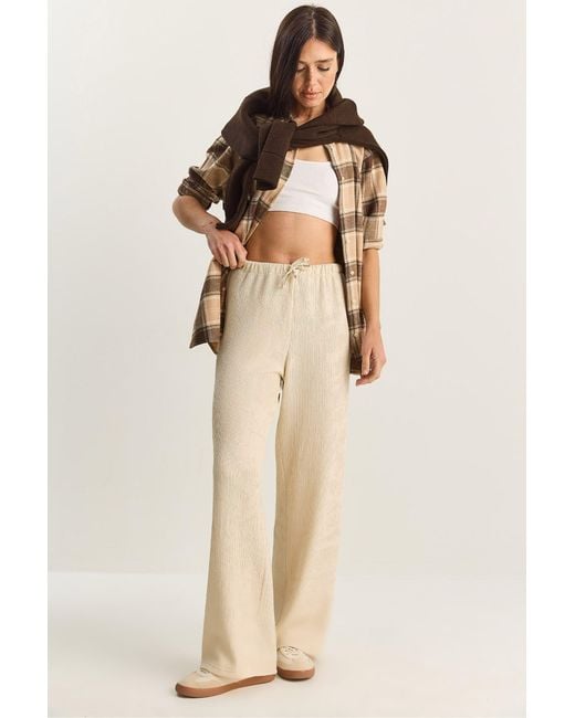 Bianco Lucci Natural High Waist Wide Leg Pants
