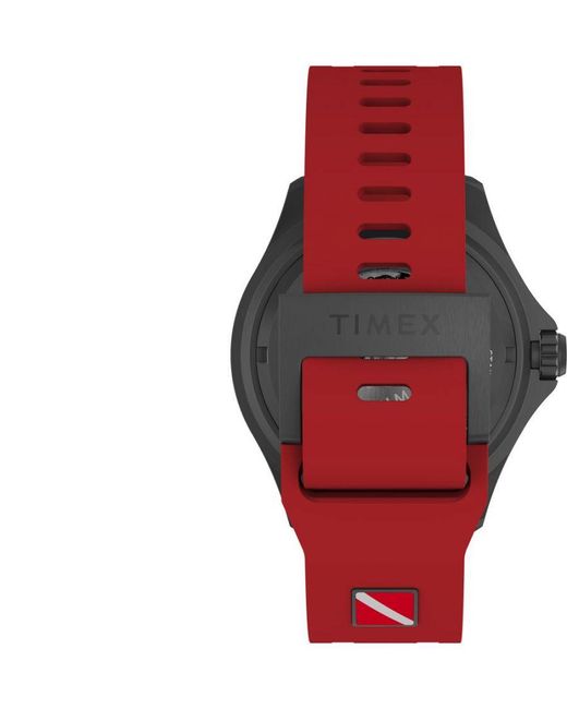 Timex Red Deep Water Tiburon Automatic Watch Tw2W21000 Rubber for men