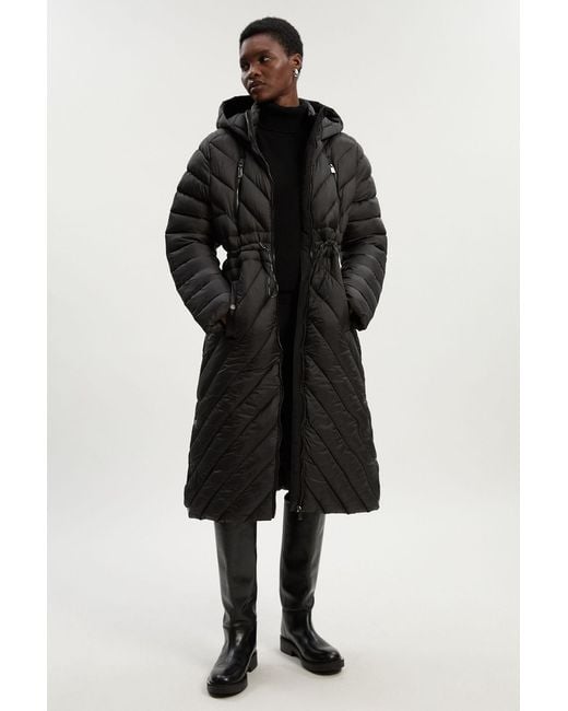 Karen Millen Black Petite Lightweight Knee Length Packable Coat