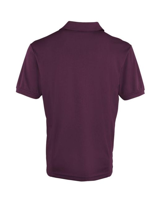 PREMIER Purple Coolchecker Pique Short Sleeve Polo T-Shirt (Aubergine) for men