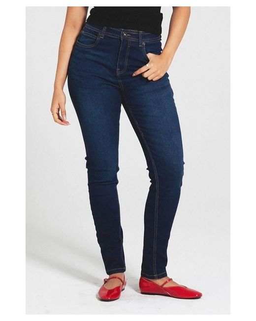Bench Blue 'Faye' Cotton Blend 5 Pocket Skinny Jeans