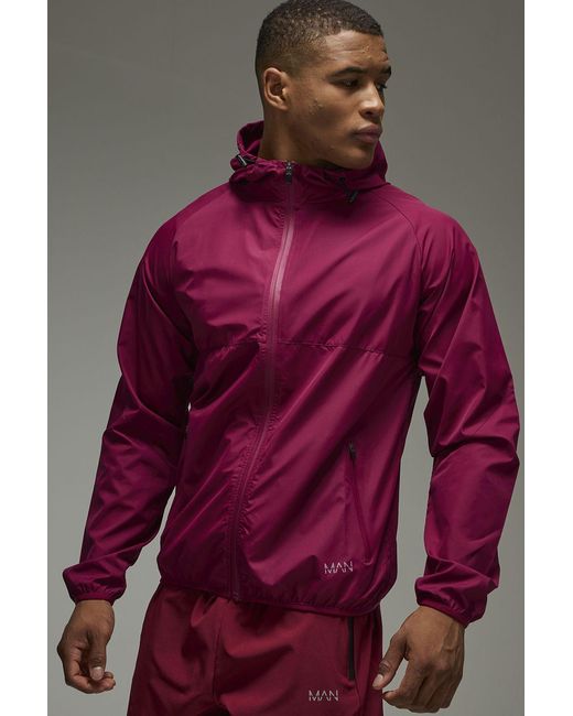 BoohooMAN Purple Man Active Shower Resist Ripstop Regular Fit Windbreaker for men