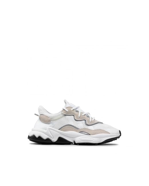 Adidas Originals White Ozweego Lace-Up Synthetic Trainers Ee6464 Material_Real_Leather for men