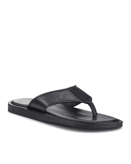 Jones Bootmaker Black Weybridge Leather Toe-Post Sandals for men