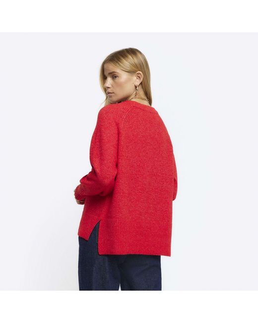 River Island Red Jumper Knitted