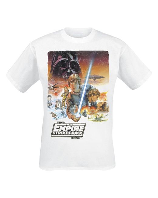 Star Wars White Adult Episode 5 Poster T-Shirt Cotton