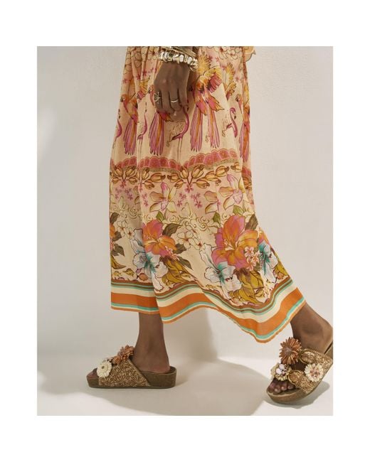 River Island Brown Sandals Raffia Flower Footbed Pu