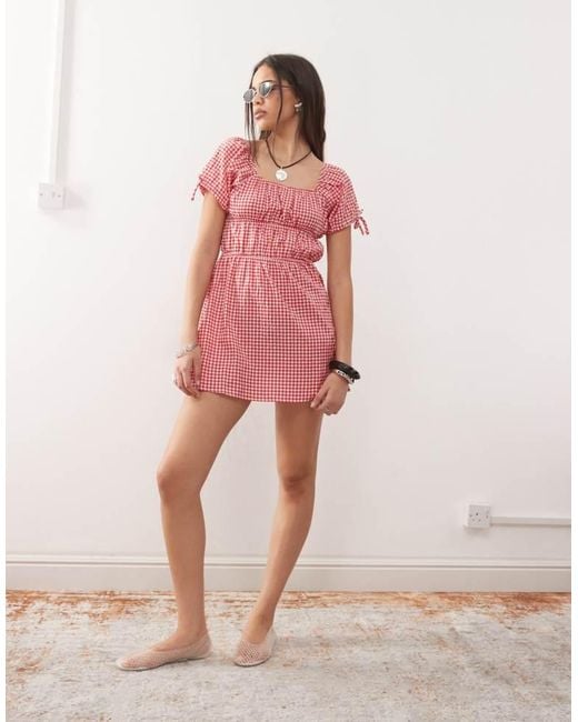 Noisy May Pink Tiered Mini Dress