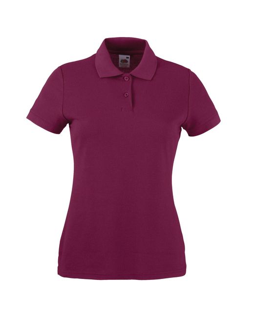 Fruit Of The Loom Purple Lady-Fit 65/35 Short Sleeve Polo Shirt