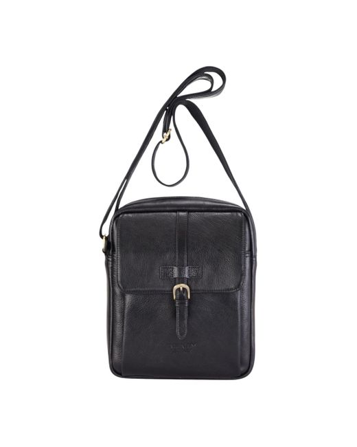 Infinity Leather Black Genuine Vintage Crossbody Messenger Travel Bag