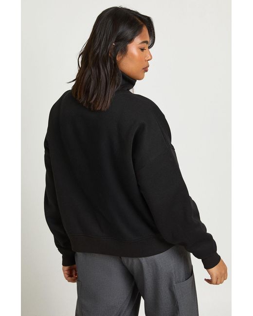 Boohoo Black Plus Funnel Neck Zip Up Jacket
