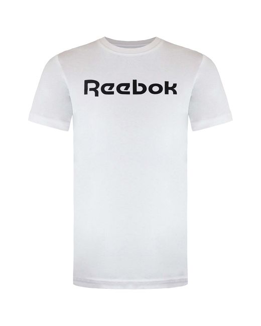 Reebok White Gs Linear T-Shirt Cotton for men