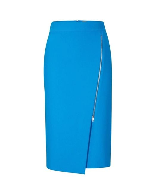 Boss Blue Vemboka3 Knee Length Wrap Skirt