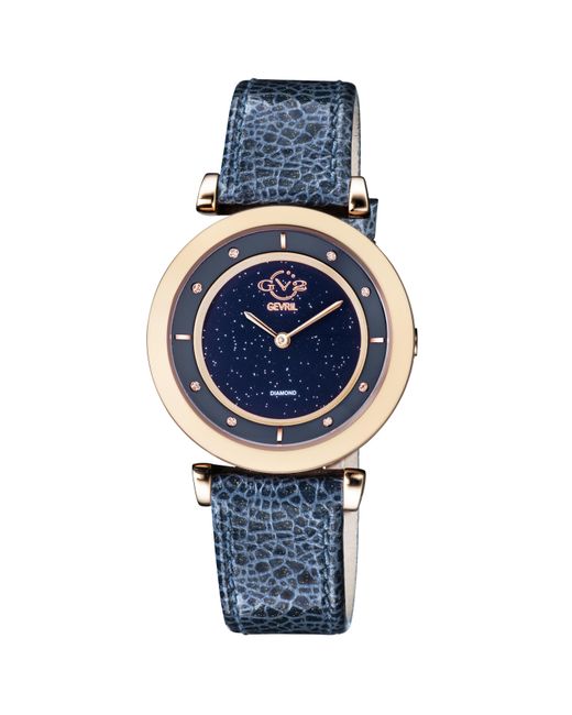 Gv2 Blue Lombardy Swiss Quartz Diamond Watch