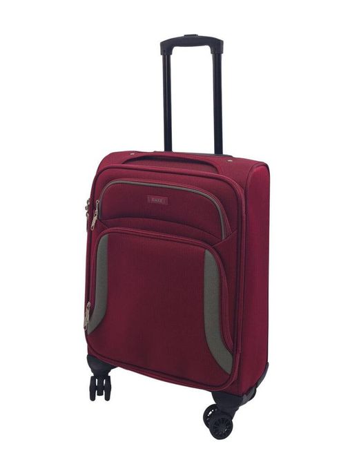 Infinity Leather Purple Soft Shell Cabin Suitcase 55 X 40 X 20 Cm Lightweight Luggage Suitable For Easyjet, Ryanair