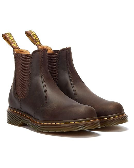 Dr. Martens 2976 Crazy Horse Leren Chelsea Boots in het Brown