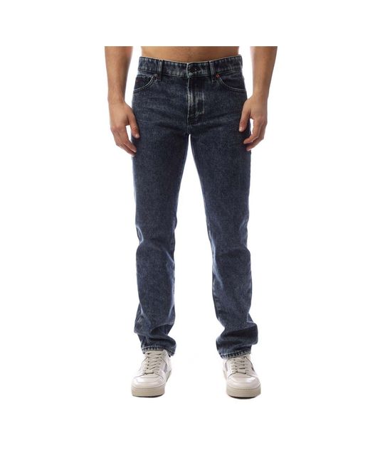 Boss Blue Five Pocket Straight Leg Jeans for men
