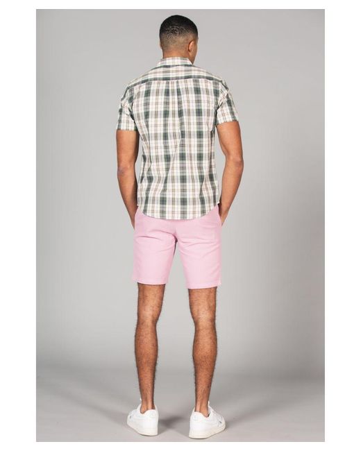 Tokyo Laundry Pink Cotton Chino-Style Shorts for men
