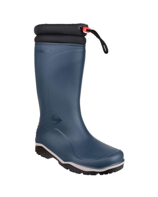 Dunlop Blue Blizzard Warm Fleece Tie Top Wellington Wellie Boots