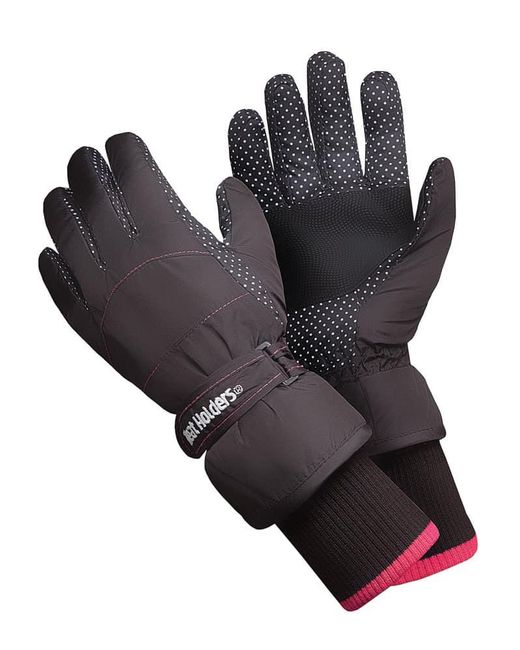 Heat Holders Black Ladies Extra Padded Waterproof Insulated Thermal Winter Ski Gloves