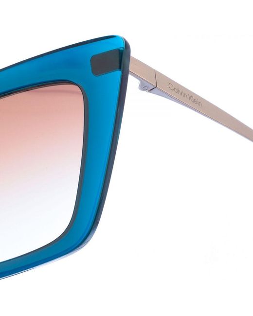 Calvin Klein Blue Butterfly-Shaped Acetate Sunglasses Ck22516S