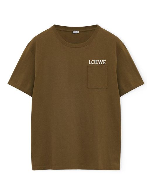 Loewe Green Embroidered Logo T-Shirt