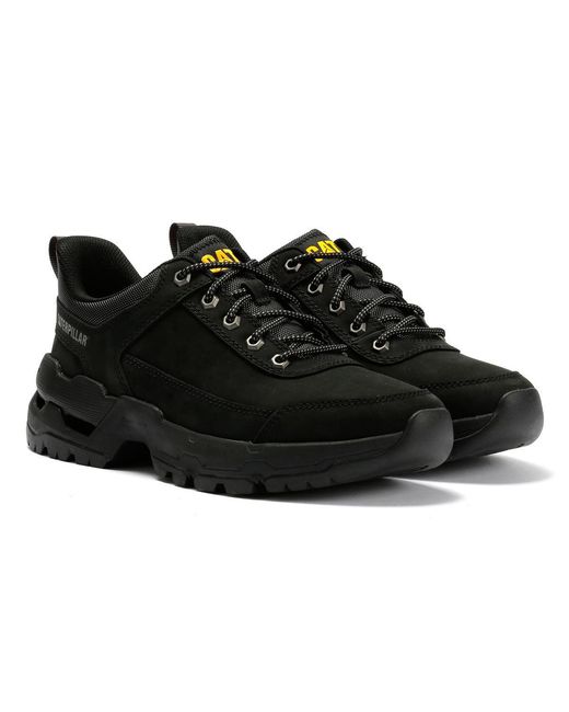 Caterpillar Black Surge Hiker Lo Waxy Nubuck Lace-Up Shoes for men