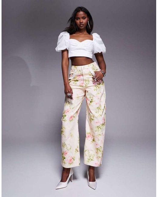 ASOS Multicolor Barrel Leg Heart Pocket Denim Jeans