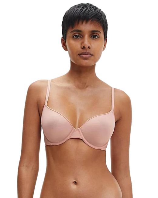Calvin Klein Natural 000Qf6068E Sheer Marquisette Lightly Lined Demi Bra