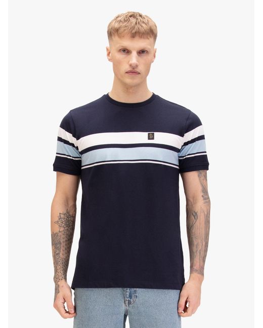 Luke 1977 Blue Rio Redeemer Chest Stripe T-Shirt for men
