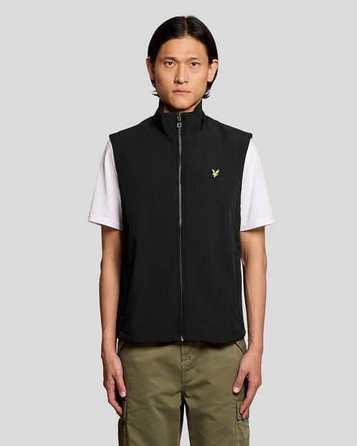 Lyle & Scott Black Mesh-Back Softshell Gilet for men